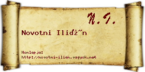 Novotni Ilián névjegykártya